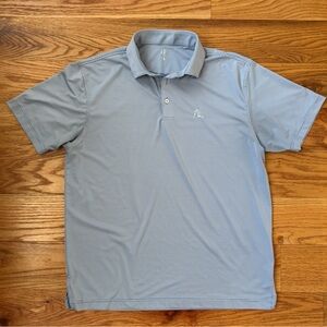 Rhoback - Men’s L - Light Blue Striped - Performance Polo Shirt